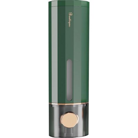 Distributeur mural manuel pour savon liquide, gel douche ou désinfectant mains – accessoire salle de bain 450ml vert pour hôtel et maison familiale (1/5)