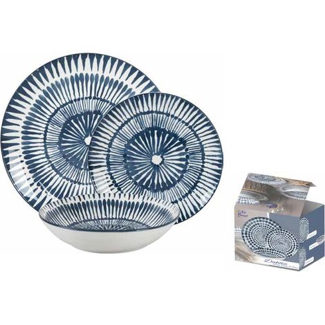 Servizio di Piatti da Tavola in Ceramica Dakota Blue 18 Pezzi (1/3)