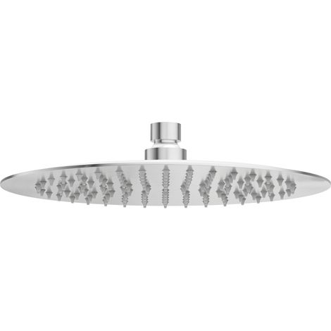 BALNEO Pomme de douche pluie argent brossé ronde Acier inoxydable  Pommeau de douche 25 cm CASCADE (1/2)