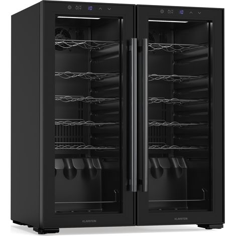 Klarstein Frigorífico para vinos Shiraz  2 zonas de enfriamiento  Iluminación LED  Control táctil  Independiente