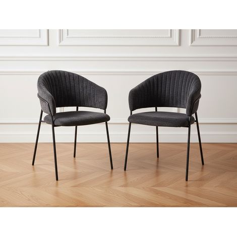 BOBOCHIC - Chaise LOU tissu texturé   Gris foncé