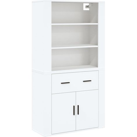 Buffet Commode Armoire Luxueux, pour Salon Chambre Entrée Cuisine, Blanc Bois d'ingénierie OIB6856E (1/5)
