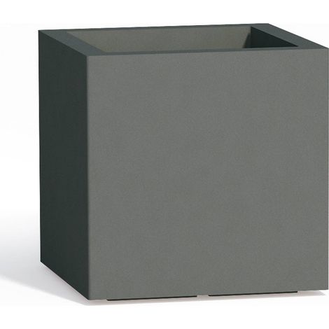 Harz-Blumentopf eckig h 40 mod. Cube 40x40 cm Grau (1/3)
