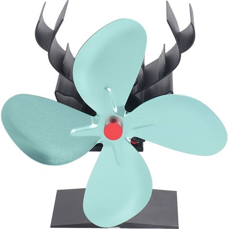 Ventilateur de cheminée décoratif Noël 4 pales moteur unique métal radiateur thermodynamique (1/5)