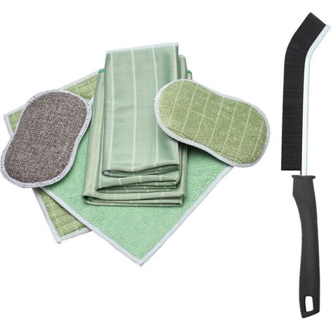 Lot de 6 Chiffon Bambou Microfibre pour Vitres Miroirs Carreaux Carrosserie Microfibre Bambou Vitre Ménage Salle de Bain，De plus, une brosse à écart vous sera offerte en bonus