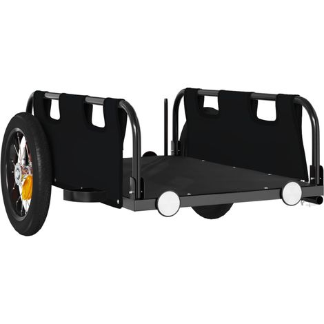 Remorque chariot transport de vélo tissu oxford fer noir (1/5)