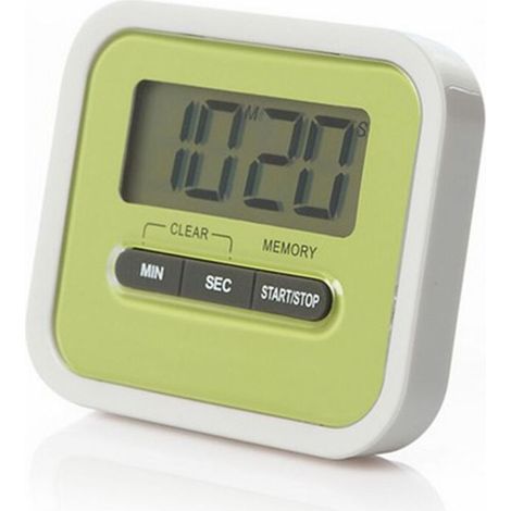 Minuteur de cuisine magnétique 100 minutes avec compte à rebours et affichage numérique, support arrière, alarme sonore, grand écran LCD, idéal pour la gestion du temps de cuisson. (1/5)