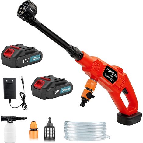 Idropulitrice Portatile a Batteria 18V, Pressione 45 bar, Autoadescante, Multigetto, per Pulizia Bici Auto e Outdoor (1/5)