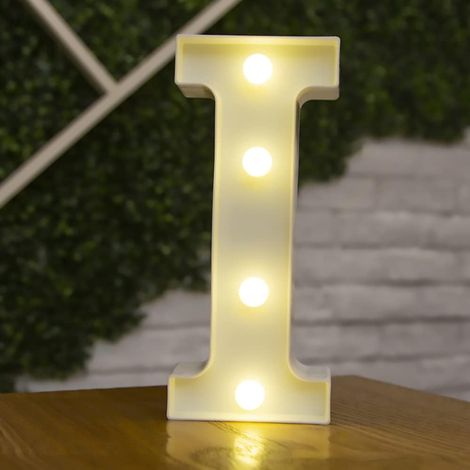Lettre Allume la Forme de Symbole de LED, Lampes de Table de chapiteau en Plastique d'alphabet, fête de Mariage d'anniversaire Tous Les Jours à la Maison tenture Murale Decor-I (1/5)