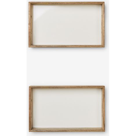 SKLUM Set aus 2 rechteckigen dekorativen Tabletts aus Mangoholz Fruela              Helles Mango-Holz                     