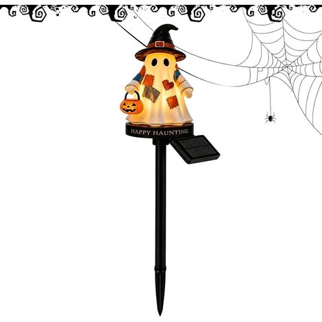 Piquet de jardin fantôme solaire Décoration d'Halloween effrayante  Piquet solaire lumineux d'Halloween pour Maison Hantée Extérieur Jardin (1/5)