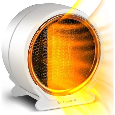 Radiateur Soufflant électrique Portable, 1200W Chauffage Soufflant Electrique, PTC Chauffage d'appoint, 2 Réglages de Chaleur, économie d'énergie, Protection Contre la Surchauffe (blanc) (1/5)