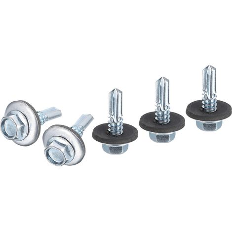 50Pièces 14x3/4" Hex Vis À Tête Hexagonale À Frapper Auto-Taraudeuses (1/5)