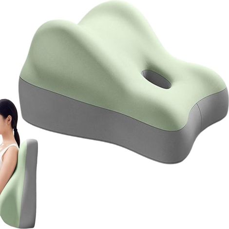 Oreiller double en mousse à mémoire de forme avec séparation intime et coussin épais, idéal pour les couples, canapé, lit, vert frais [oreiller paresseux multifonctionnel] (1/5)