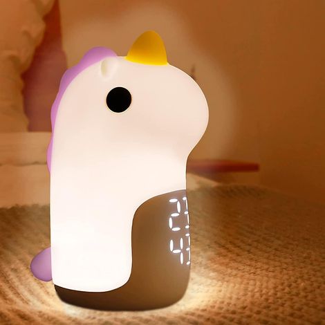 Veilleuse licorne, réveil mignon, cadeau licorne pour filles, lampe portable rechargeable USB (1/2)