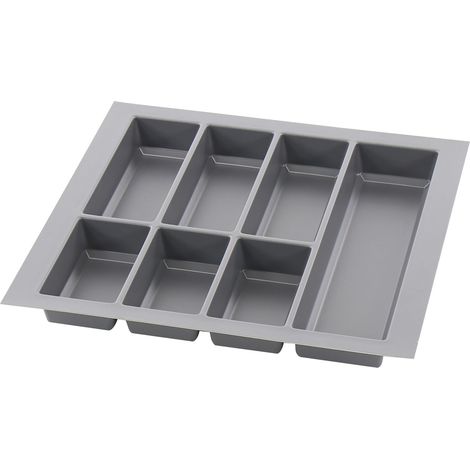Agoform Besteckeinsatz Classico kürzbar 490x490x50,5mm, Kunststoff schiefergrau