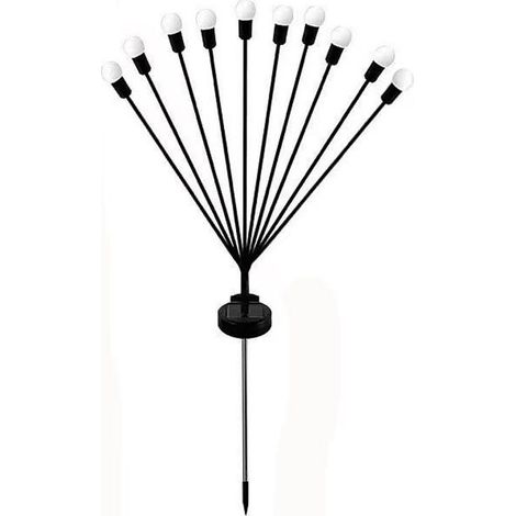 Lampes solaires d\'extérieur, lot de 4, 10 LED, lucioles solaires pour jardin, balcon, décoration de jardin, étanchéité IP65, [Classe énergétique C] (blanc chaud) (1/5)