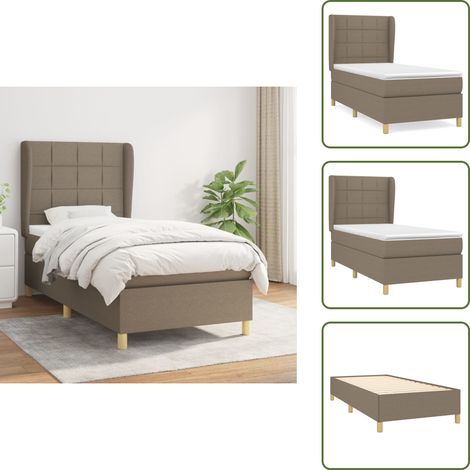 Boxspringbett mit Matratze Taupe 100x200 cm Stoff - Boxspringbett - Doppelbett - Lattenrost - Bettsofa - Schlafsystem (1/5)