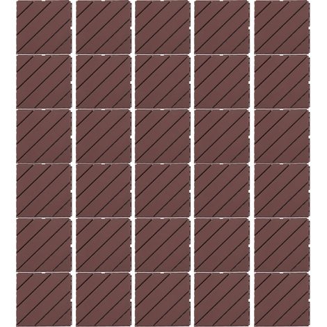 30 dalles plastique autobloquantes pour terrasse, antidérapantes, silencieuses, imperméables, support de charge élevé, sol extérieur marron café (1/5)