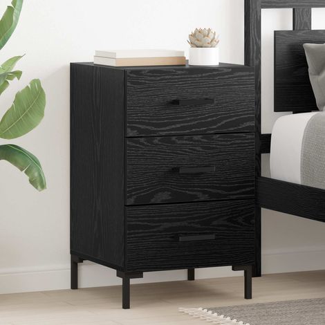 vidaXL Bedside Cabinet Black Oak 40 x 40 x 66 cm Engineered Wood (1/5)