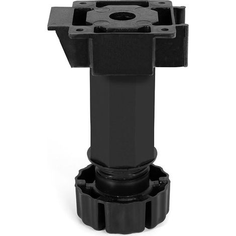 pata de cocina regulable octo. plástico. negro. para zócalo de madera o pvc - juypal extensión 80-110 extensión 100-140 (1/3)