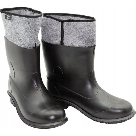 Botas de trabajo polacas para hombre, con aislamiento de caucho y fieltro, negras, resistentes, talla 42.
