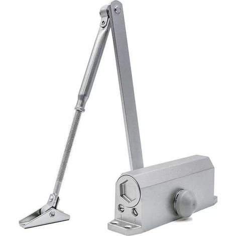 – Ferme-porte Hydraulique Automatique avec Dispositif D'arrêt, Ferme Porte à Ressort Réglable,Argent (1/3)