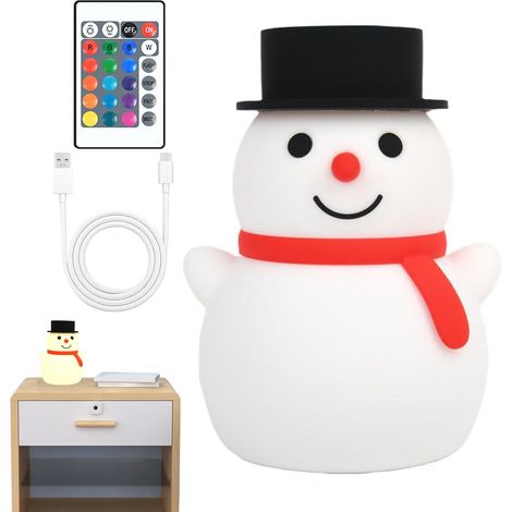 Veilleuse en Silicone pour,Décoration LED de Bonhomme de (1/5)