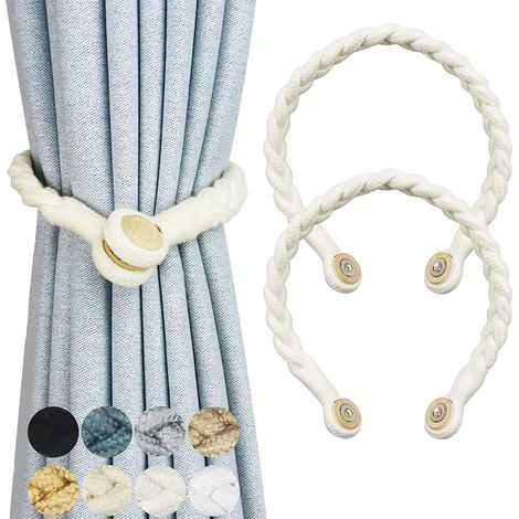 Embrasse Rideau Magnetique - 2 Boules Magnétiques Nickelées - Pour Voilage Tulle Rideau Douche - Fixation Sans Perçage - Lot de 10