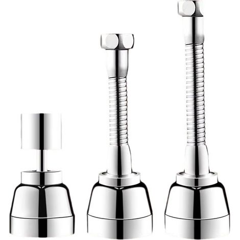 Rallonge de robinet amovible pour comptoir de cuisine, rallonge de robinet flexible à 360°, (courte 75 mm) (1/4)