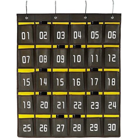 – tableau de poche numéroté pour articles divers de salle de classe, support de téléphone portable, organisateur suspendu à porte murale (1/5)