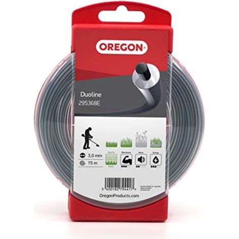 Oregon Bobina di filo Duoline per tosaerba, 3 mm x 15 m, 295368E, Nero