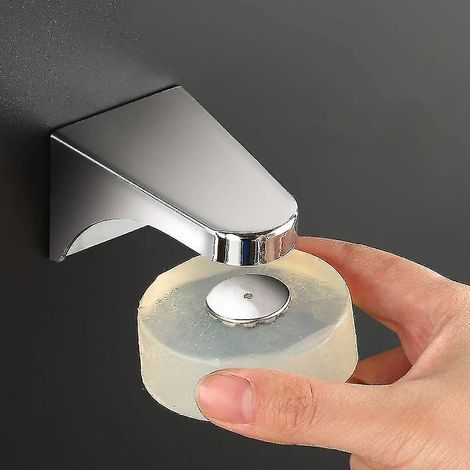 Porte-savons magnétiques blancs (lot de 2), en acier inoxydable, avec 4 couvercles, pour lavabo, cuisine et salle de bain. (1/5)
