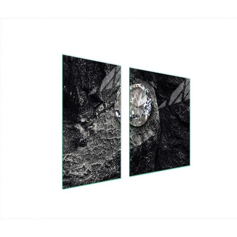 PLAQUE DE PROTECTION EN VERRE POUR POÊLE 90x52 DIAMANT