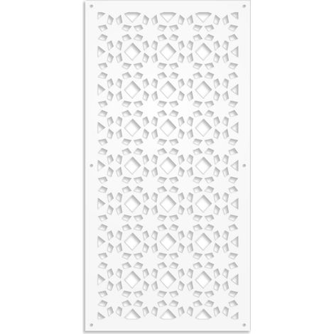 PSYCHEDELIC- Panneau ajouré en PVC - Brise-soleil - Couleur : blanc - Dimension : 50x150 cm