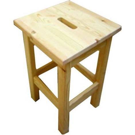 Xtra 12613 Sgabello in Legno di Pino Alto 30x30 cm h 44 cm gambe squadrate foro centrale (1/3)