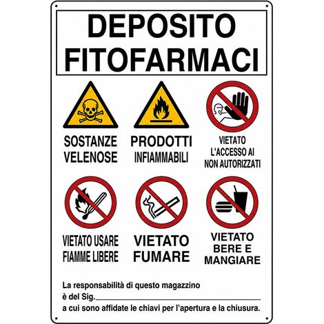 Panneau signalétique – Rangement phytopharmaceutiques – Avec autocollant en vinyle et panneau en Forex (panneau 5 mm imprimé) (1/3)