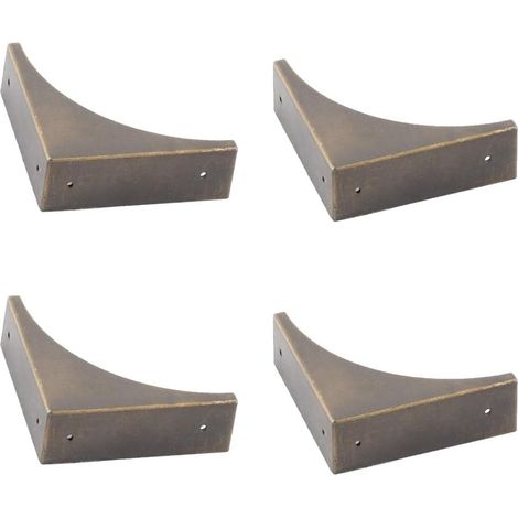 CCYKXA 4-teiliger Metall-Eckschutz für Möbel, Kantenschutzhalterung aus antiker Bronze, Kantenschutz aus Metall für Möbel