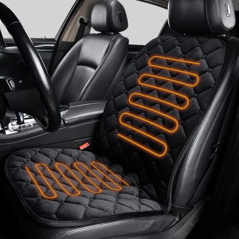Coussin chauffant pour dos et siège, lot de 2, tissu doux, 12V, avec commande de chaleur réglable, idéal voiture et maison (1/5)