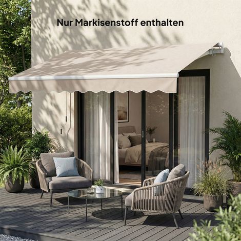 Toile de rechange pour store banne – toit pare-soleil UPF 50+ pour structure de 3,5 x 2,5 m, blanc crème
