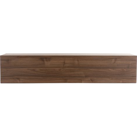 Miliboo – Élément mural TV horizontal bois foncé noyer L137.5 cm – Meuble TV suspendu contemporain – 2 niches de rangement – Design minimaliste