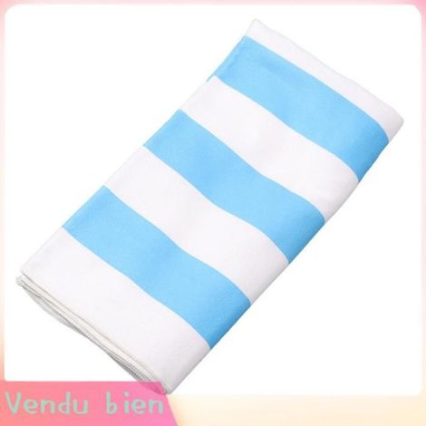 HURRISE Serviette de plage de Serviette de plage en microfibre Stripe de séchage rapide Soft Super sport plongee Rose Bleu (1/4)