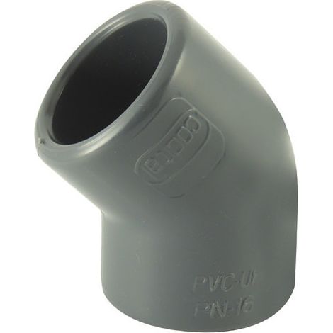 Codo de presión de PVC 45° diámetro 63 mm, hembra