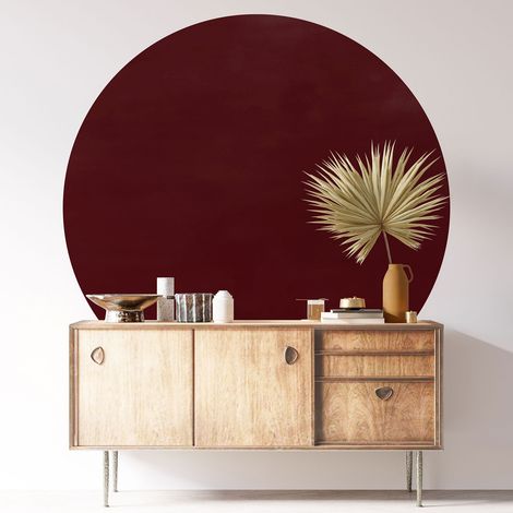 Sticker mural rond / cercle - Couleur Tendance - Diamètre 40 cm - Adhésif MAT (1/3)