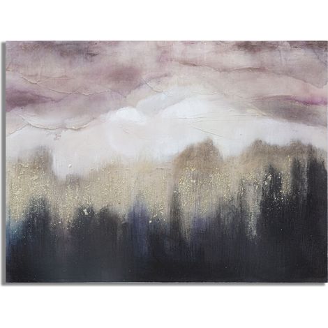 Dipinto su tela Pink Mountain astratto rosa, bianco e nero 80x60 cm (1/5)