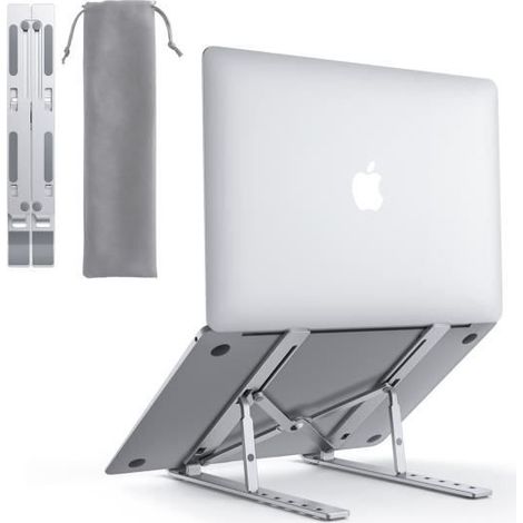 Support Ordinateur Portable Pliable AUKEY Stand Laptop antidérapant multi-angle en Alliage d\'Aluminium HD-LT07 (1/4)