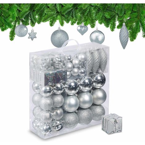 Bolas de árbol de Navidad en juego de 110 piezas.