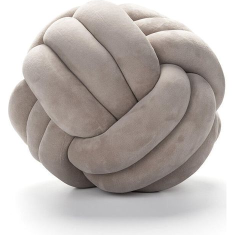 Cojín decorativo anudado: suave y cómodo, ideal para dormitorios, sofás, oficinas y más. (Fruta gris, 22 cm) (1/5)