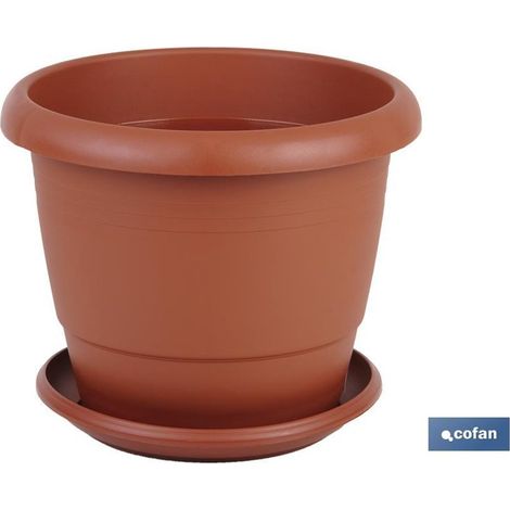 Braunes Gardenia-Modell, Topf 25 x 20,5 + Platte 21 cm