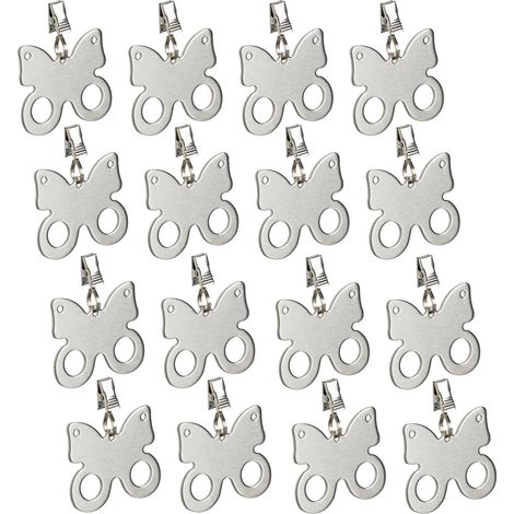 Set di 16 pesi decorativi per tovaglie da giardino 5 x 5 cm design intramontabile in acciaio inossidabile argentato 130014380